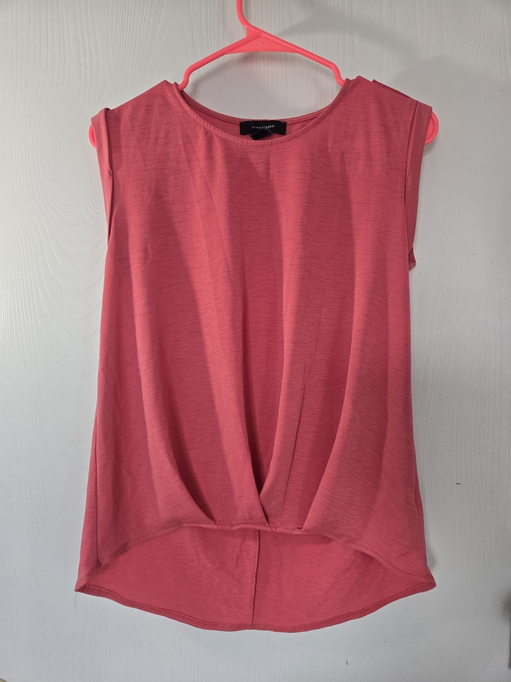 Atmosphe Stylish Draped Front Sleeveless Top - Pink - Size 2